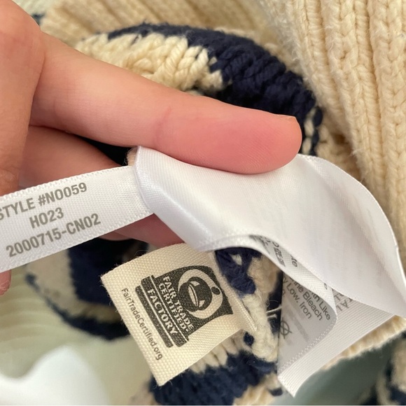 Madewell Cable-Knit Oversized Sweater in Stripe XXS - Picture 8 of 9